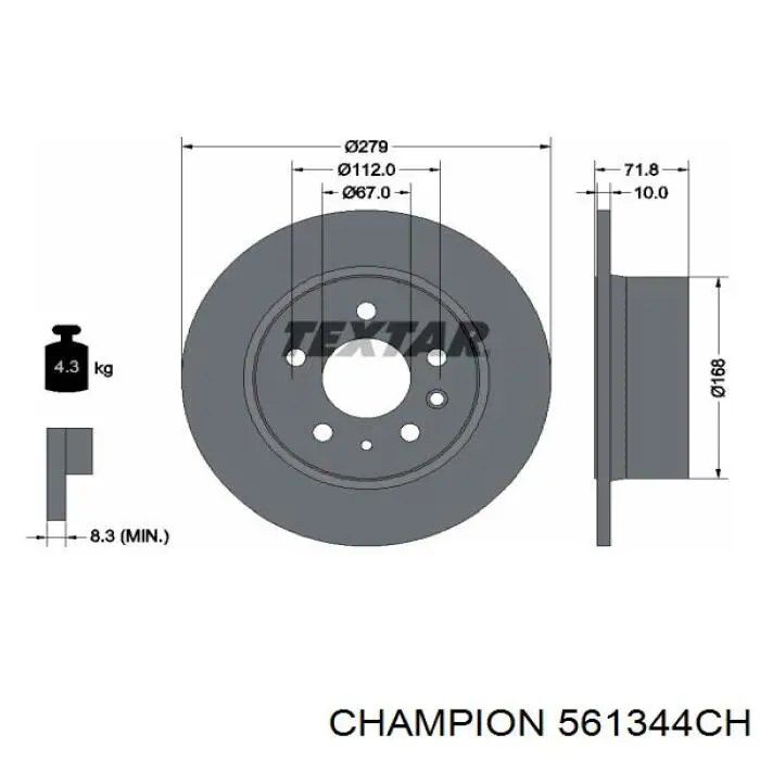 126423001264 Mercedes disco de freno trasero