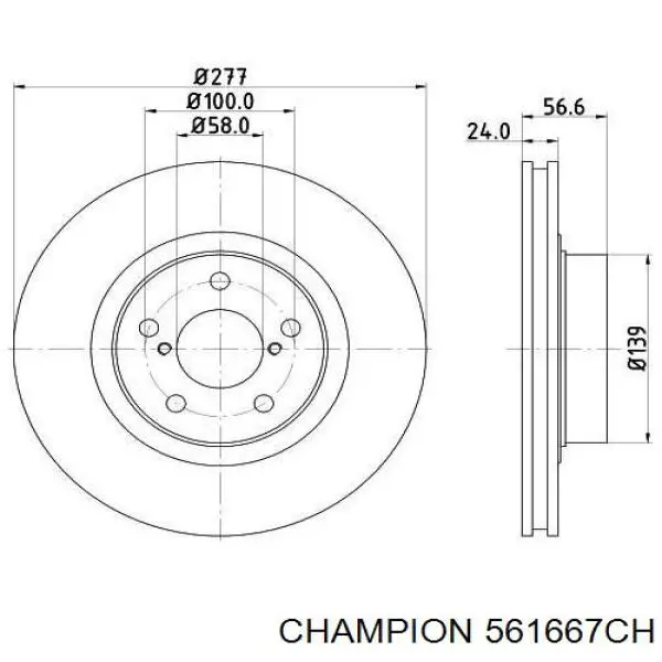 561667CH Champion freno de disco delantero