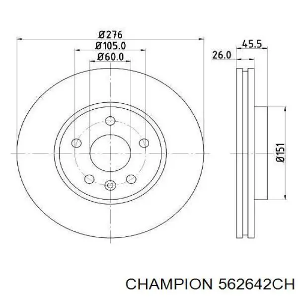 562642CH Champion freno de disco delantero