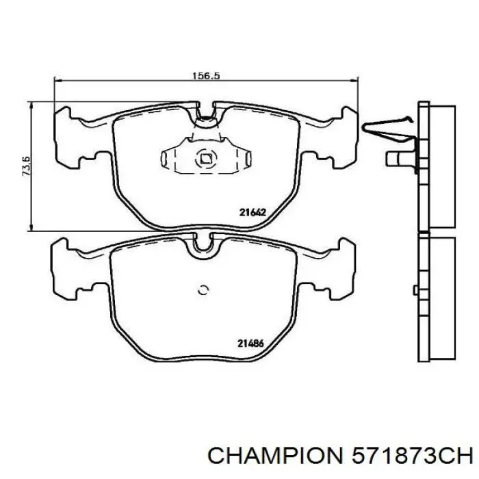 571873CH Champion pastillas de freno delanteras