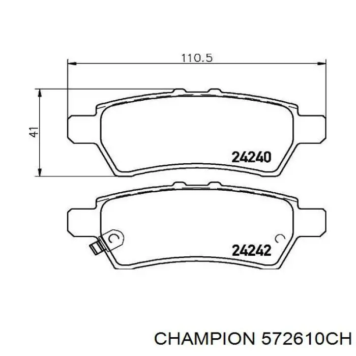 572610CH Champion pastillas de freno traseras