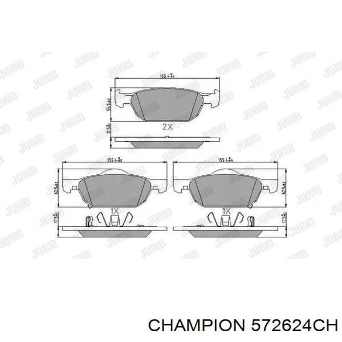 572624CH Champion pastillas de freno delanteras