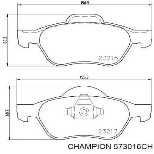 573016CH Champion pastillas de freno delanteras