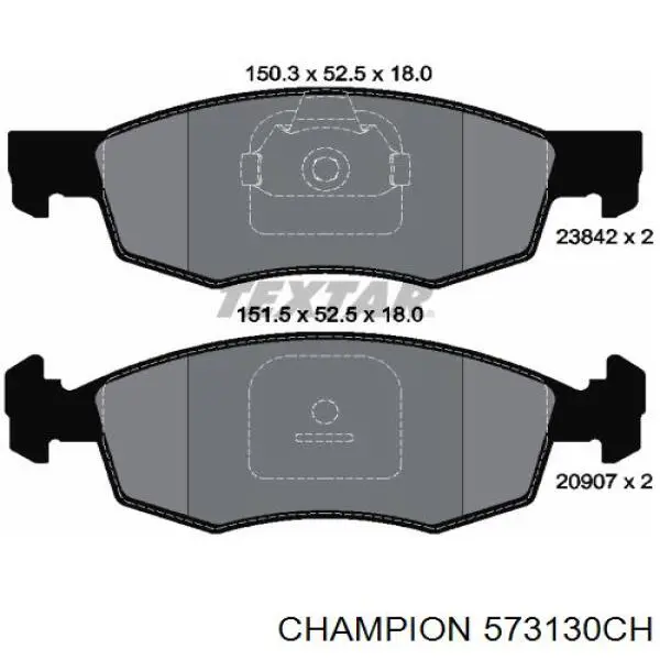 573130CH Champion pastillas de freno delanteras