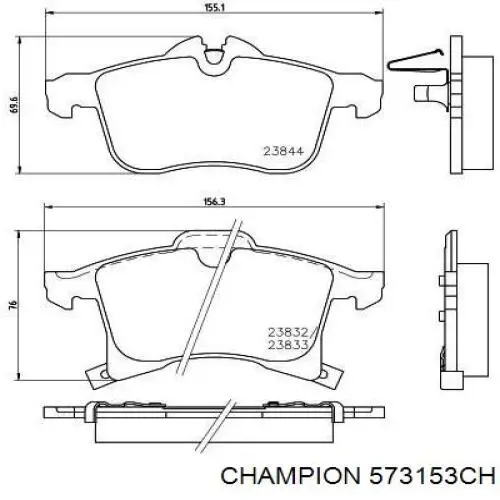 573153CH Champion pastillas de freno delanteras