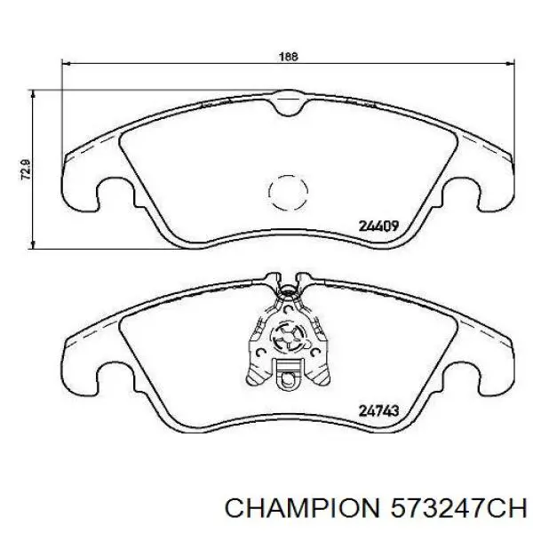 573247CH Champion pastillas de freno delanteras