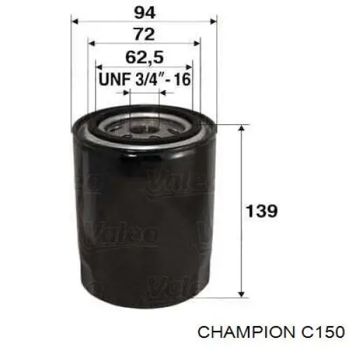 C150 Champion filtro de aceite