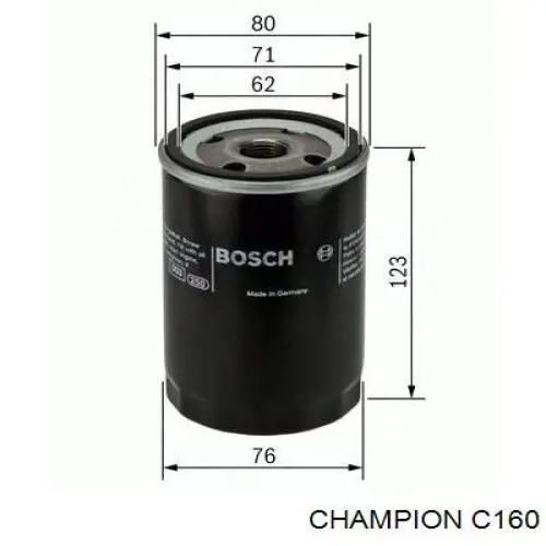 C160 Champion filtro de aceite