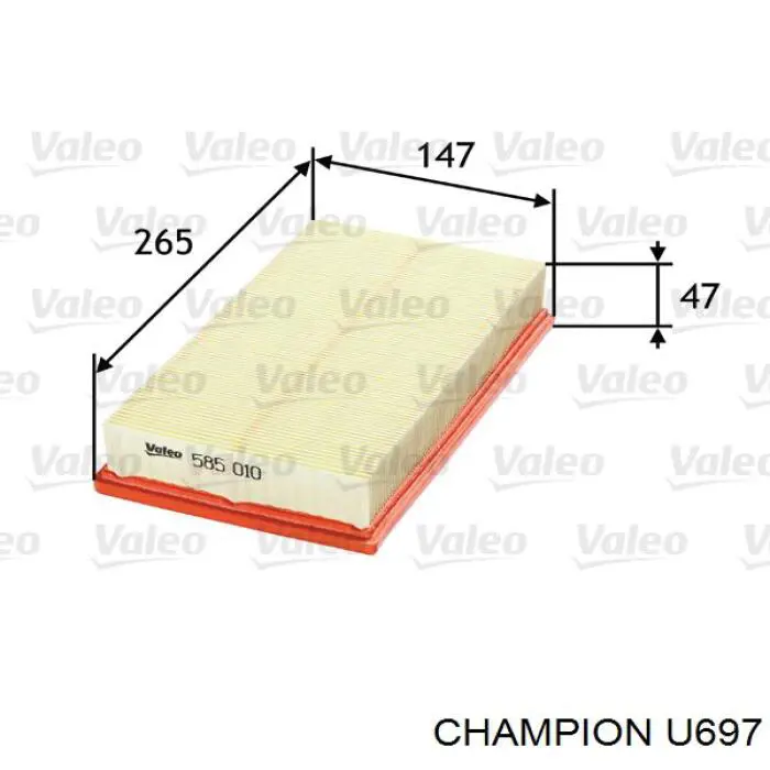 U697 Champion filtro de aire