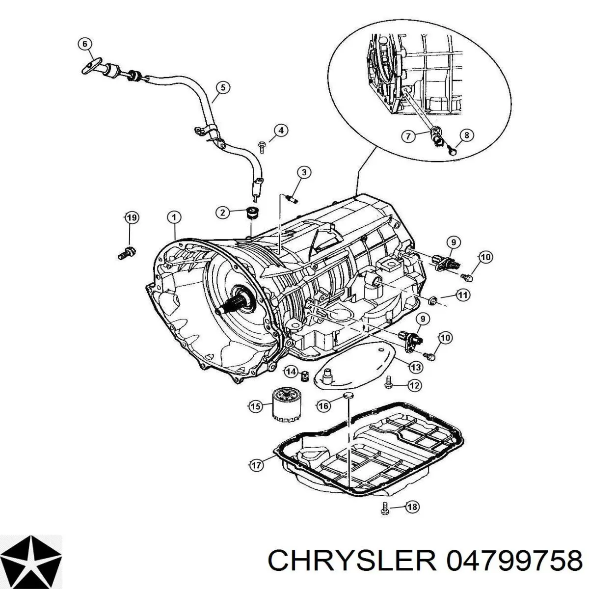  Sensor de presión de aceite de la caja de cambios para Dodge Durango 