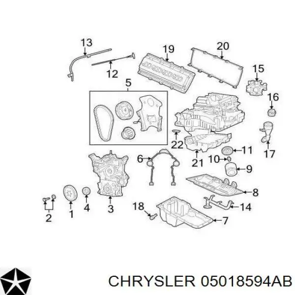 K05018594AB Fiat/Alfa/Lancia anillo retén, cigüeñal