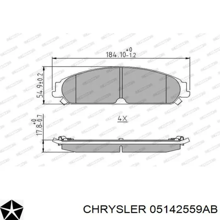 05142559AB Chrysler pastillas de freno delanteras