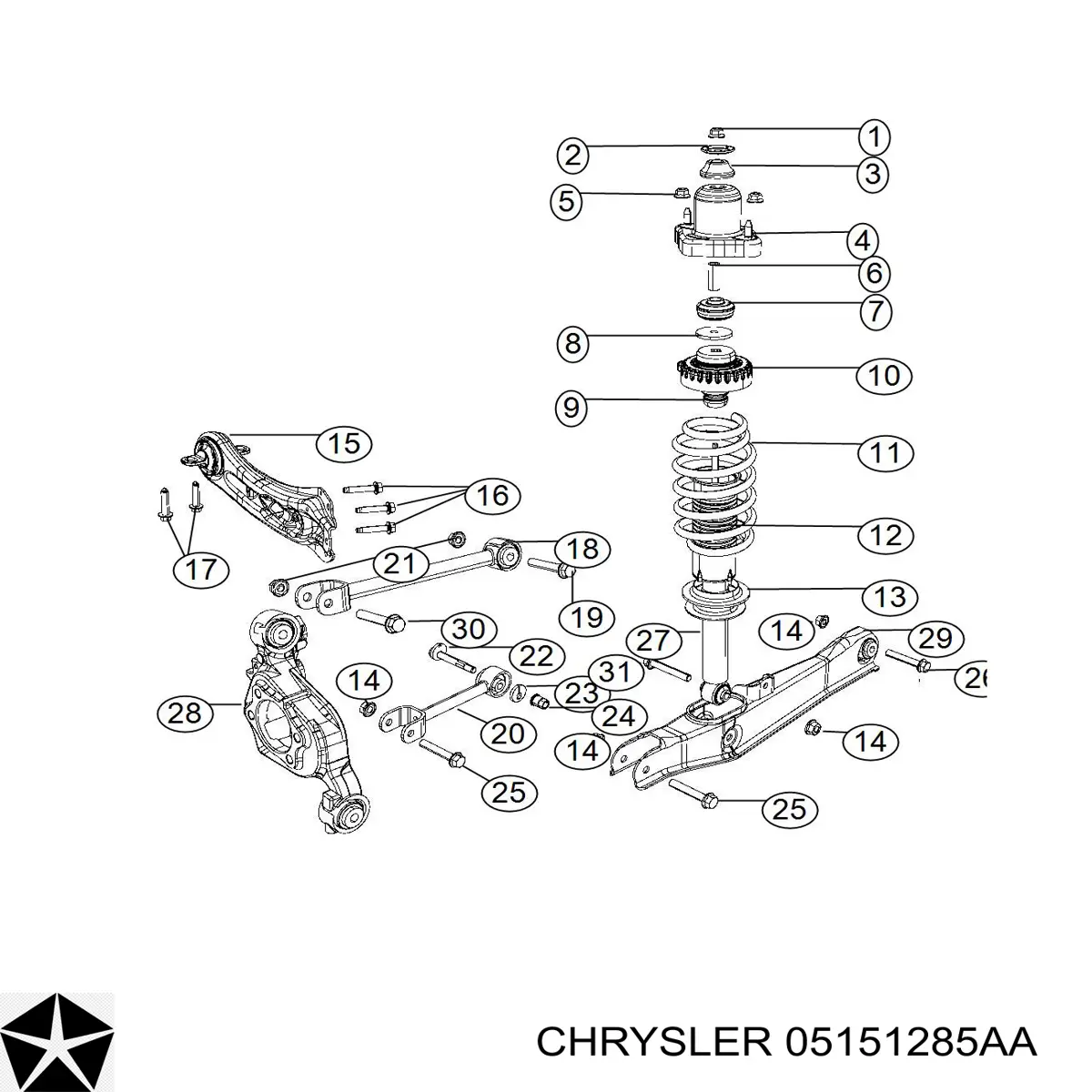  Silentblock en barra de amortiguador trasera para Dodge Journey 