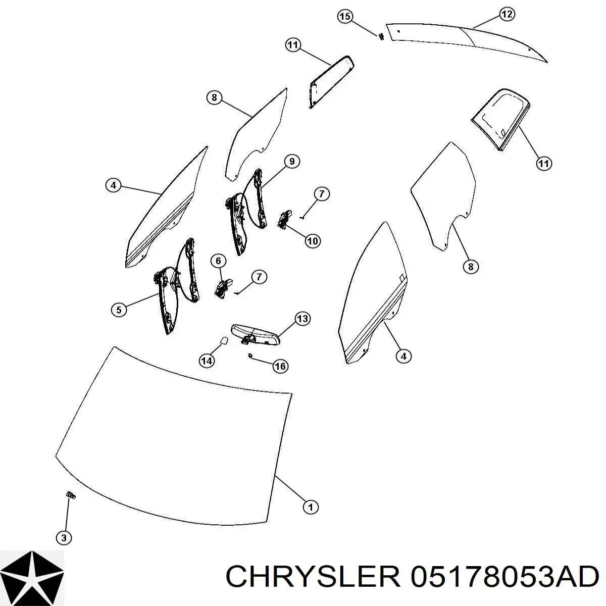  Cristales De El Maletero(3/5 Puertas Traseras (Trastes) para Dodge Journey 