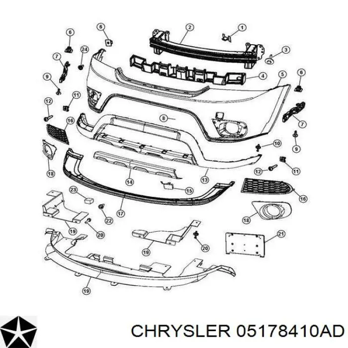  Soporte deparachoques delantero derecho para Dodge Journey 