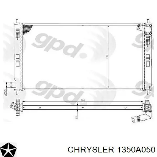 1350A050 Chrysler radiador refrigeración del motor