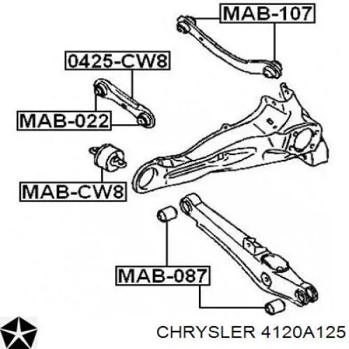 4120A125 Chrysler bloque silencioso trasero brazo trasero delantero