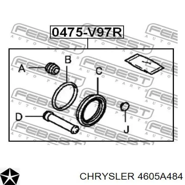 4605A484 Chrysler juego de reparación, pinza de freno trasero