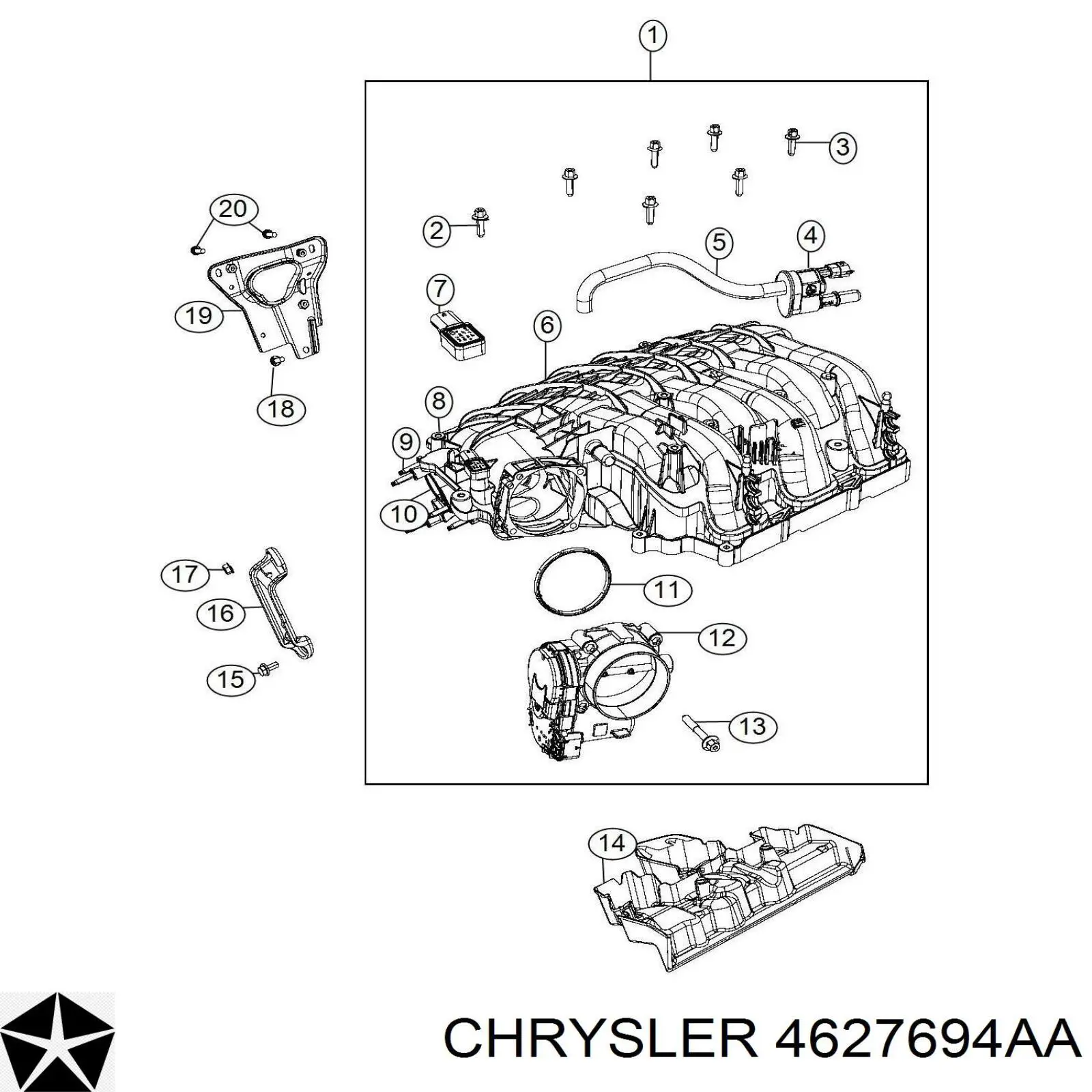  Valvula De Adsorcion De Vapor De Combustible para Chrysler Pacifica 