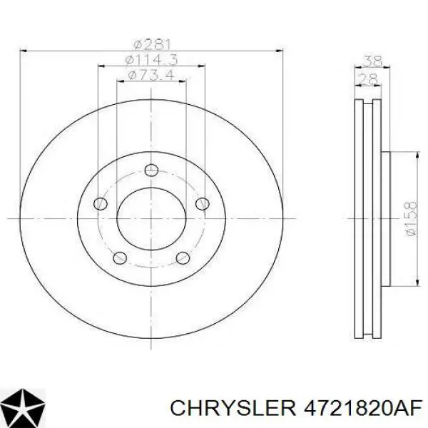 4721820AF Chrysler freno de disco delantero