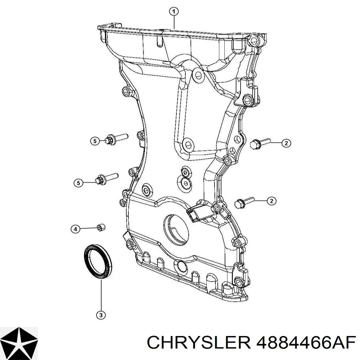 4884466AF Chrysler cubierta motor delantera