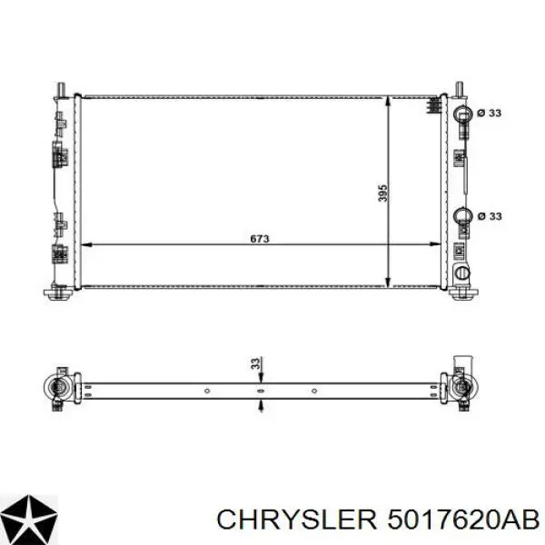 5017620AB Chrysler radiador refrigeración del motor