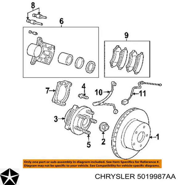 K05019987AA Fiat/Alfa/Lancia juego de reparación, pinza de freno delantero