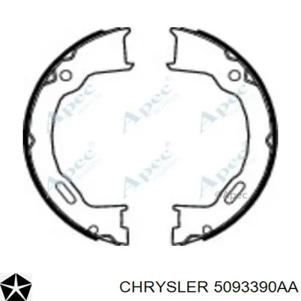 5093390AA Chrysler juego de zapatas de frenos, freno de estacionamiento