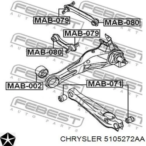 5105272AA Chrysler palanca trasera inferior izquierda/derecha