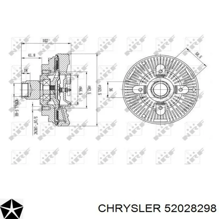 052028298 Chrysler embrague, ventilador del radiador