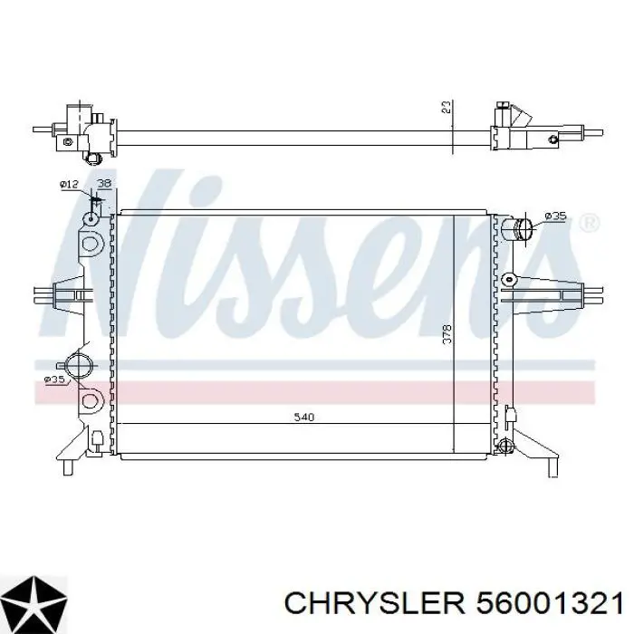 56001321 Chrysler radiador refrigeración del motor