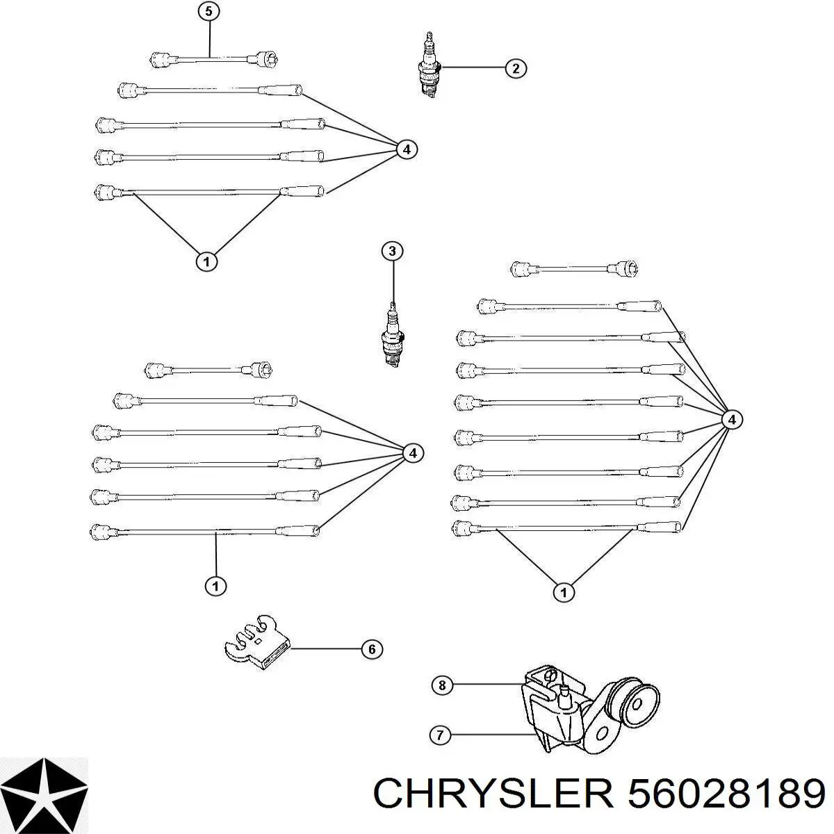 56028189 Chrysler bujía de encendido