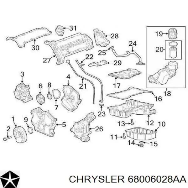 5175319AA Chrysler anillo retén, cigüeñal