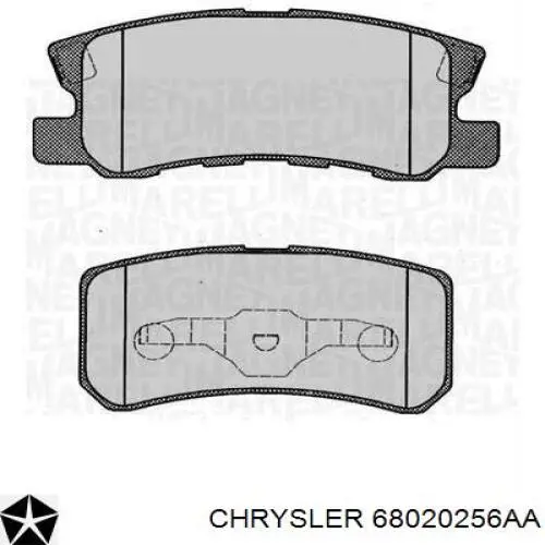 68020256AA Chrysler pastillas de freno traseras