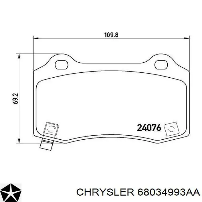 68034993AA Chrysler pastillas de freno traseras