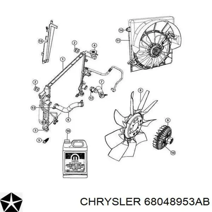 68048953AB Chrysler refrigerante