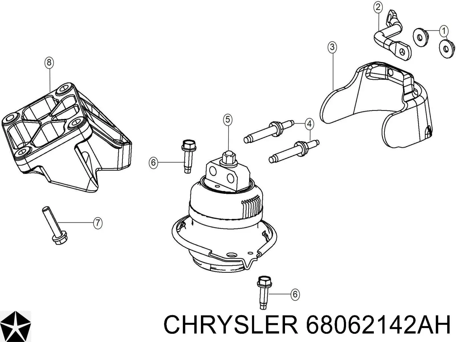  Soporte de motor derecho para Dodge Challenger 