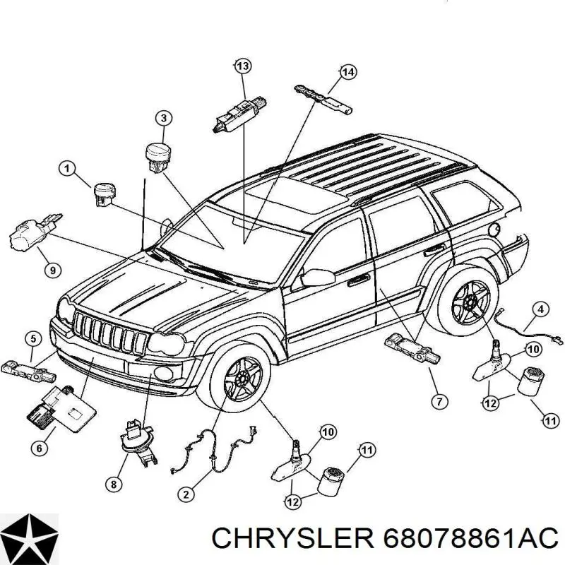 68078861AC Chrysler sensor de presion de neumaticos