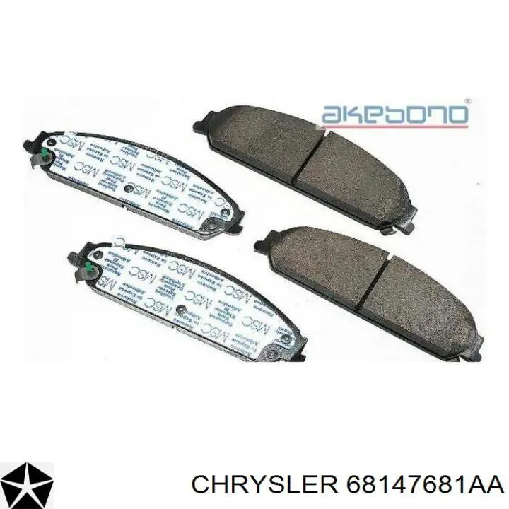 68147681AA Chrysler pastillas de freno delanteras