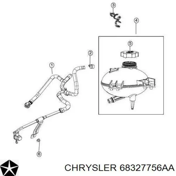 68327756AA Chrysler botella de refrigeración