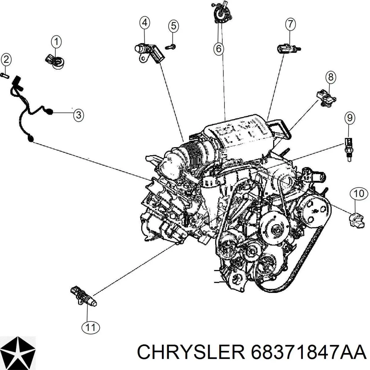 68371847AA Chrysler sensor de presion del colector de admision