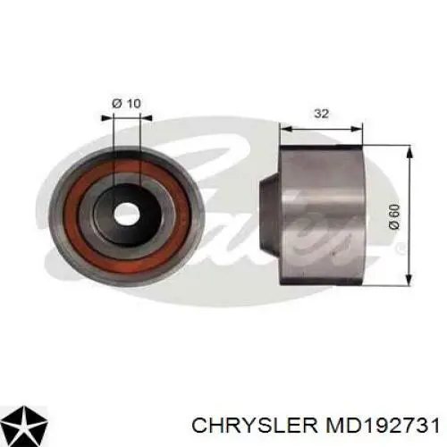 MD192731 Chrysler rodillo intermedio de correa dentada