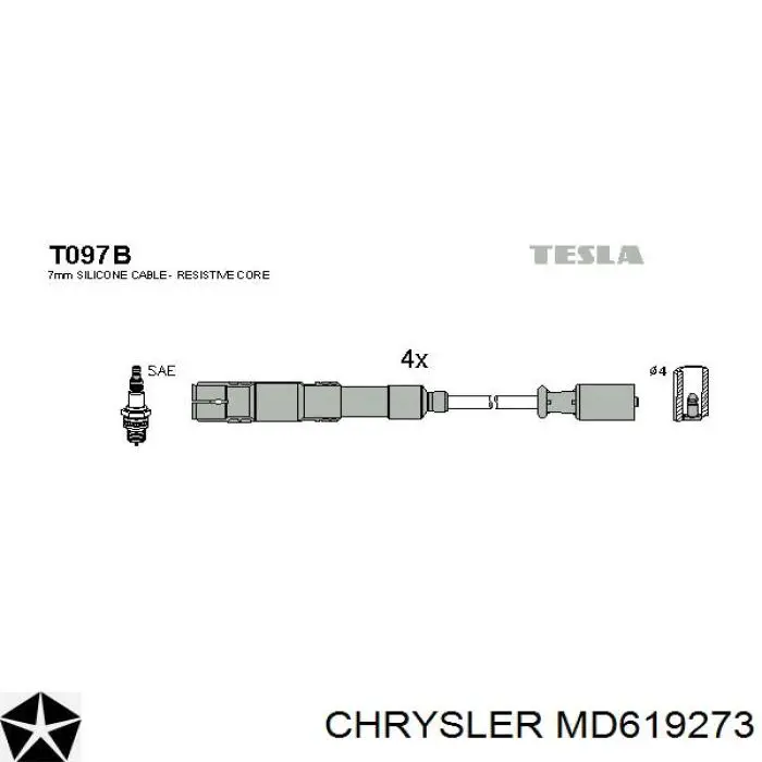 MD619273 Chrysler rotor del distribuidor de encendido