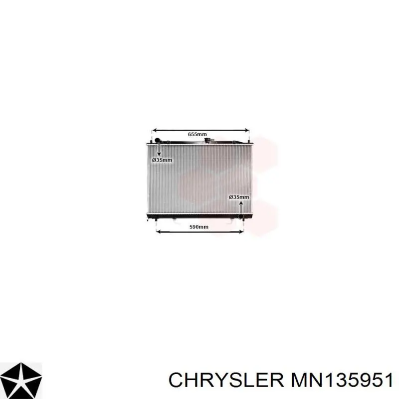 MN135951 Chrysler radiador refrigeración del motor