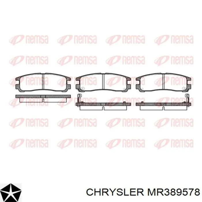 MR389578 Chrysler pastillas de freno traseras