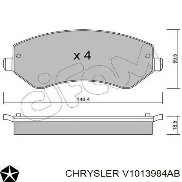 V1013984AB Chrysler pastillas de freno delanteras