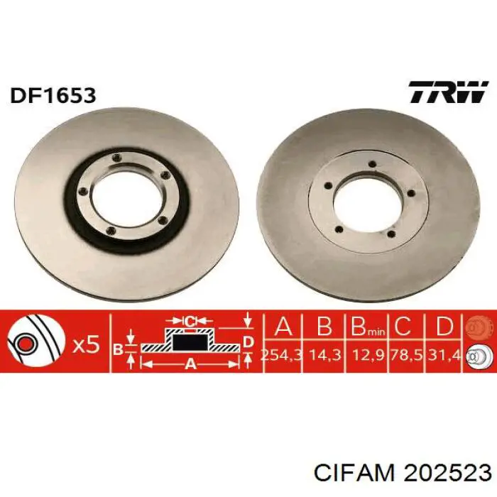 202-523 Cifam cilindro principal de freno