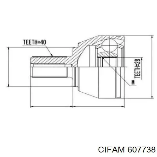 607-738 Cifam junta homocinética exterior delantera