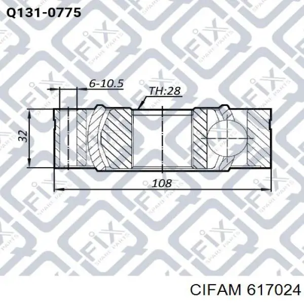 617-024 Cifam junta homocinética interior delantera