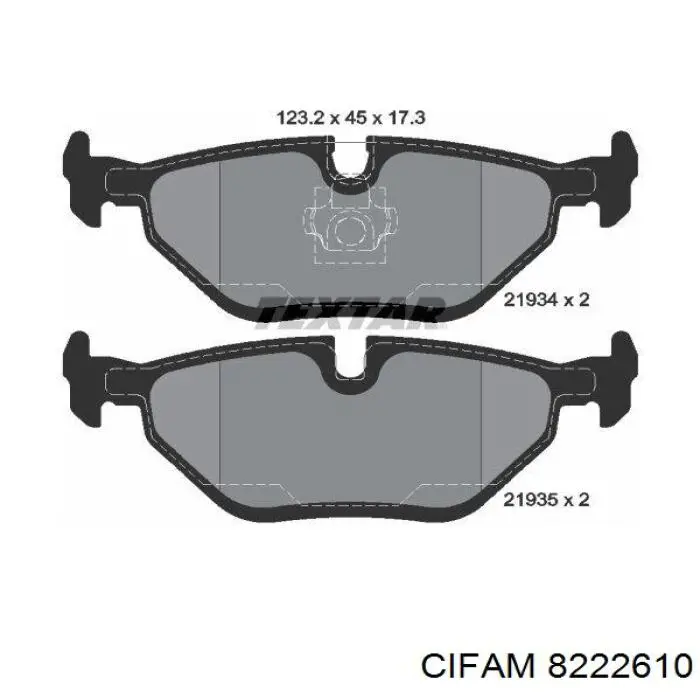 822-261-0 Cifam pastillas de freno traseras